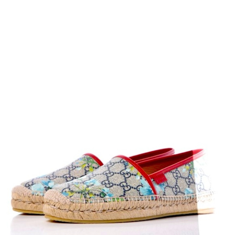 Authentic Gucci floral pattern espadrilles shoes flats